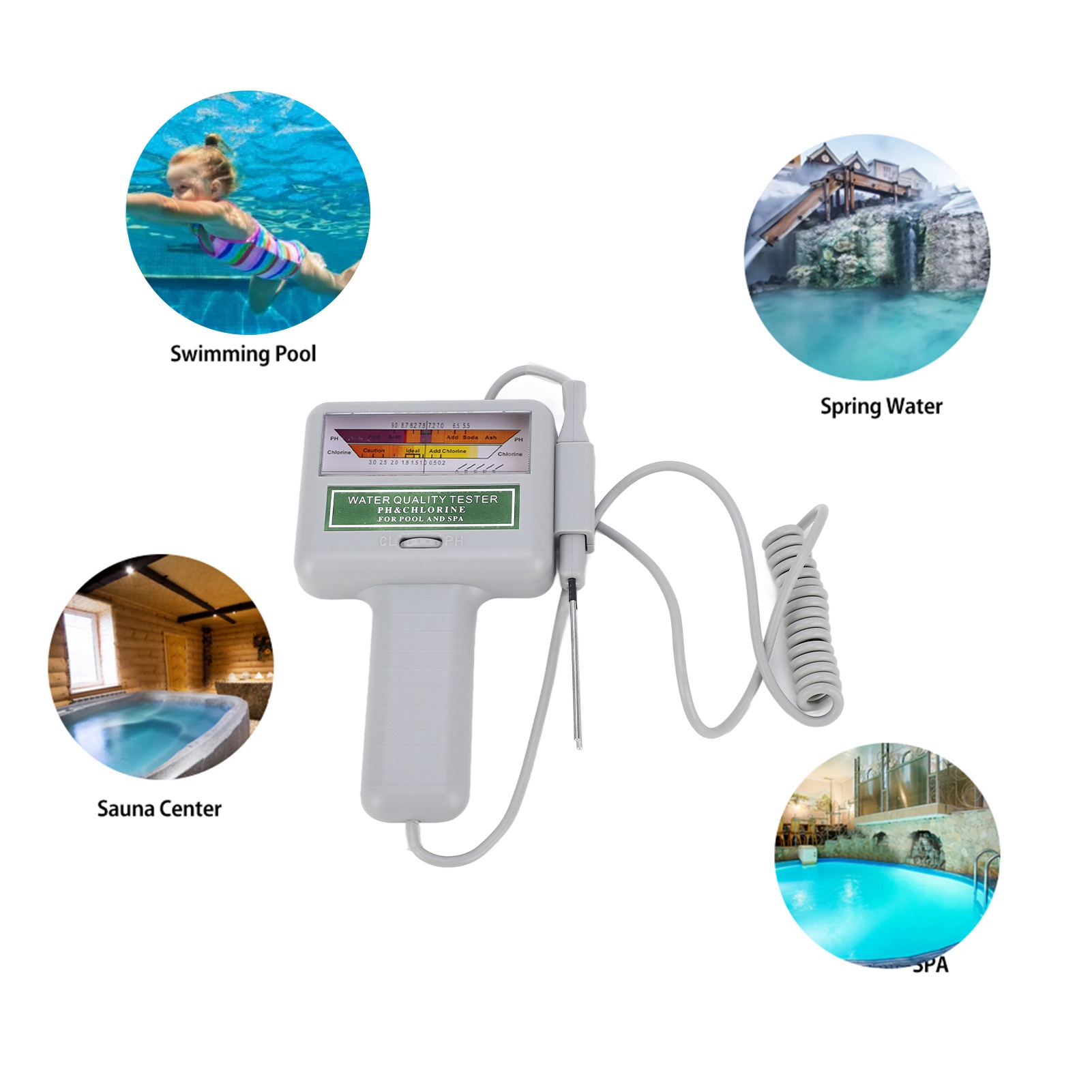 Water Testing Kit - Digital Pool Water Tester pH Chlorine
