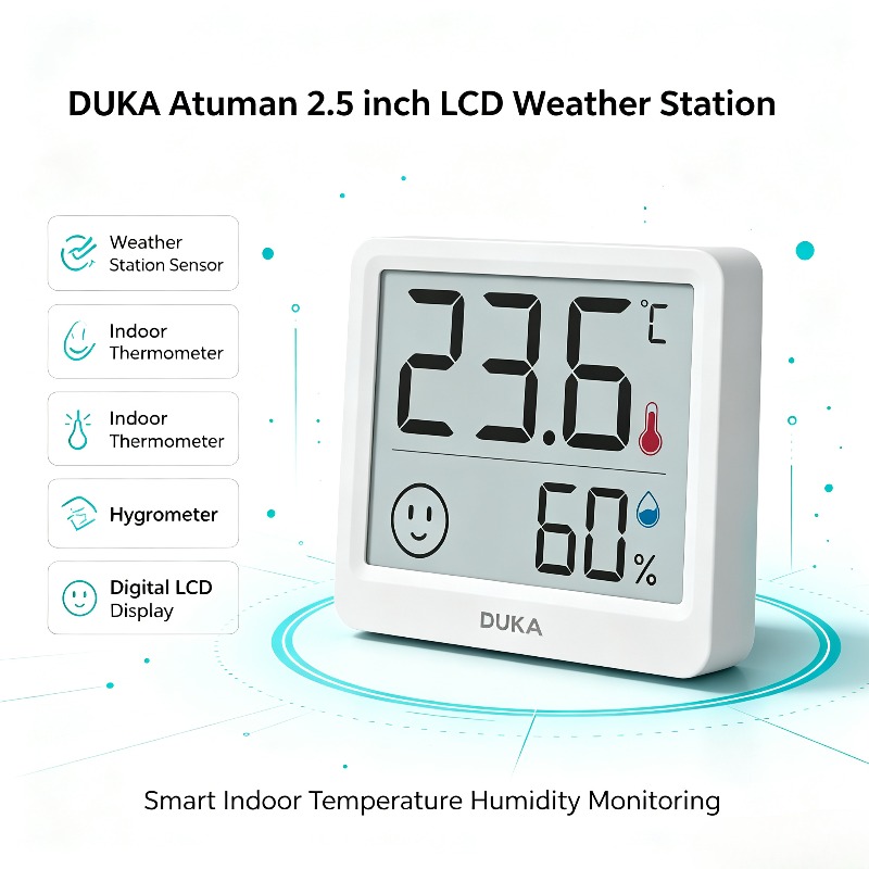 DUKA Atuman 2.5 inch LCD Elect - Weather Station Indoor recension och pris