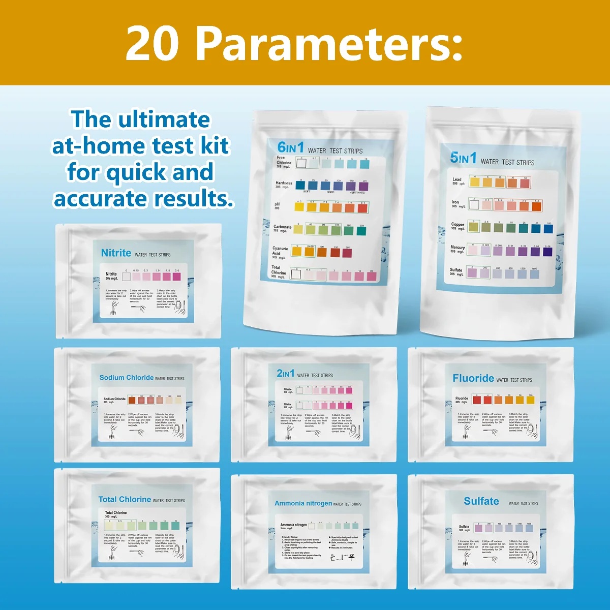 YAGO 20 in 1 Water Test Strips - Water Testing Kit recension och pris